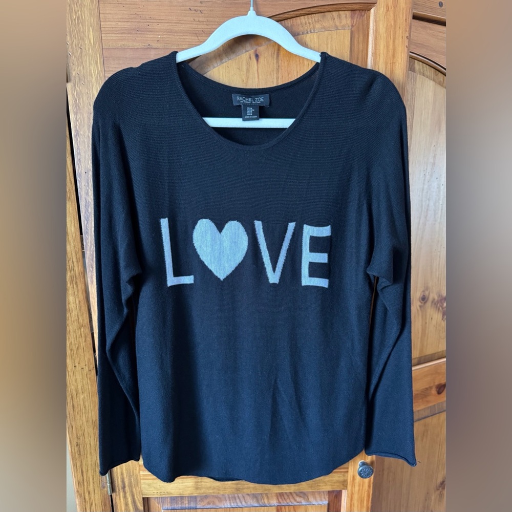 RACHEL ZOE “LOVE” CASHMERE BLEND SWEATER SIZE M.